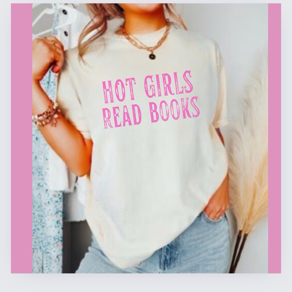 NEW- Hot Girl Read Books Neck Short Sleeve Tee Shirt Multiple Colors And S…